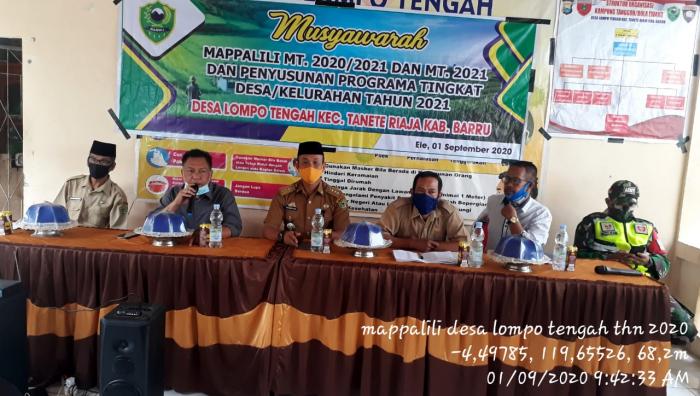 Musyawarah Mappalili Tingkat Desa Lompo Tengah  Musim Tanam 2020/2021 Dan Musim Tanam 2021