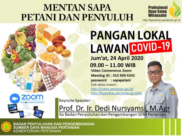 Mentan sapa petani penyuluh "PANGAN LOKAL LAWAN COVID-19"