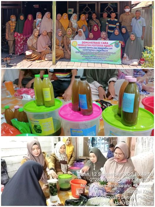 Kegiatan Demonstrasi Cara "Pembuatan Pestisida Nabati" di Kelompok Tani Pancaran Bahagia II, Desa Sungai Kuini Kecamatan Sungai Pandan Kabupaten Hulu Sungai Utara dengan Menggunakan Dana Desa 2022.