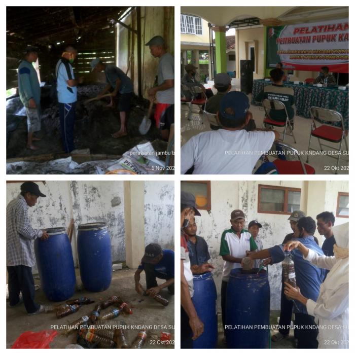 Desa Sukoharjo Kecamatan Kalitidu  Memberikan Dana Desa Untuk Pelatihan Pembuatan Pupuk Organik.
