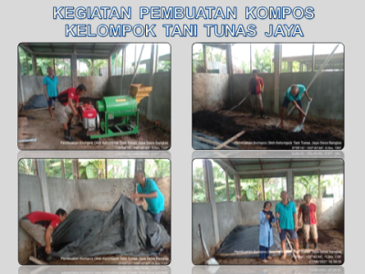 Kegiatan Pembuatan Pupuk Kompos Kelompok Tani Tunas Jaya di Desa Banglas.