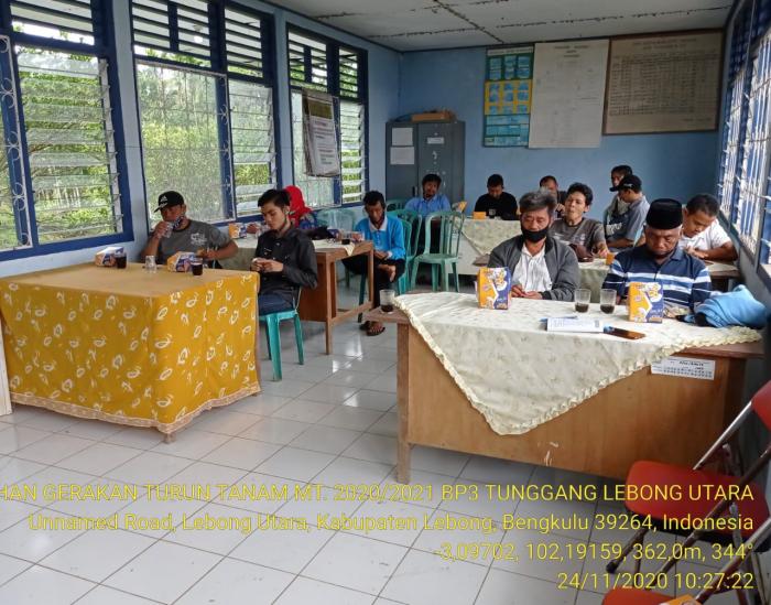 Sosialisasi Gerakan Turun Tanam Serentak Padi Sawah Periode Oktober-maret Tahun 2020-2021 Di Kecamatan Lebong Utara Kabupaten Lebong