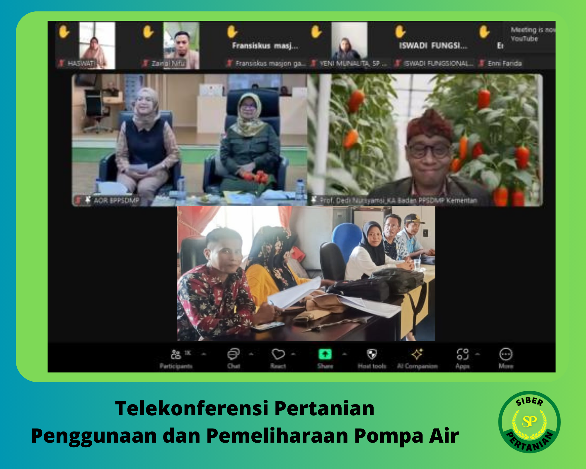 Telekonferensi Mengenai Penggunaan dan Pemeliharaan Pompa Air