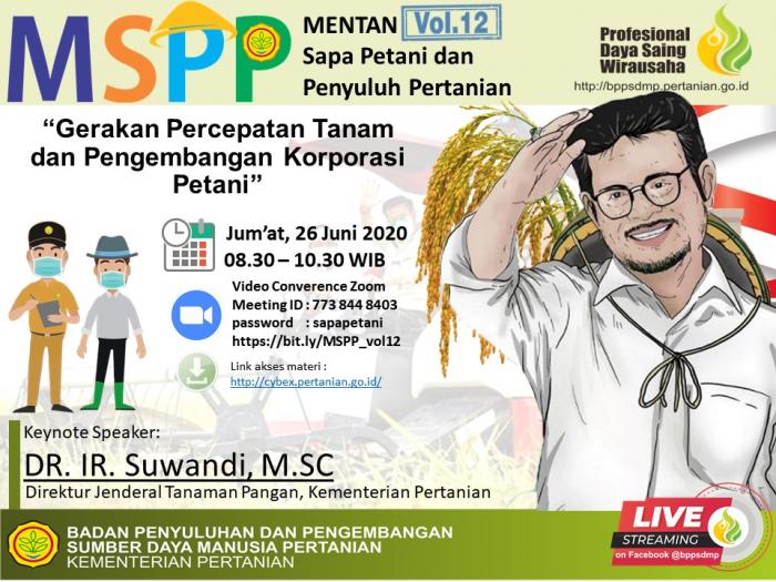 Mentan Sapa Petani Vol. 12   26 Juni 2020