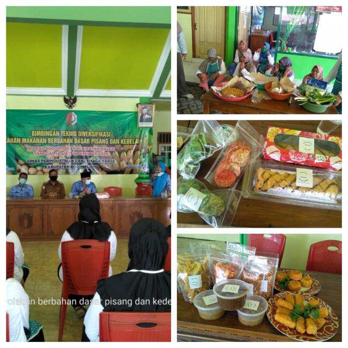 PELATIHAN OLAHAN MAKANAN BERBAHAN DASAR  PISANG DAN KEDELAI DI KECAMATAN BALEN KABAUPATEN BOJONEGORO