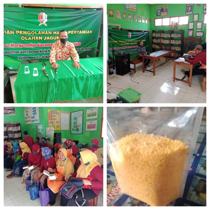 Pelatihan Olahan bahan baku jagung di Desa Margomulyo Kabupaten Bojonegoro