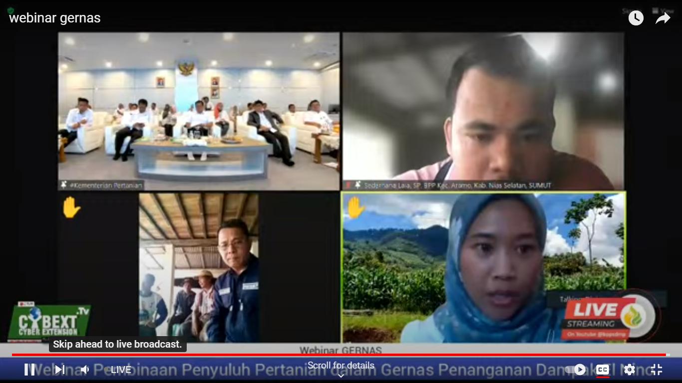 PLT.MENTAN HADIRI WEBINAR PEMBINAAN PENYULUH PERTANIAN DALAM GERNAS PENANGANAN DAMPAK EL NINO.