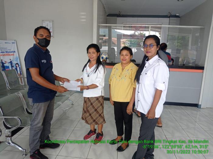 Koordinasi Percepatan Aktivasi Kartu Tani dengan Bank BRI Tingkat Kecamatan Ile Mandiri