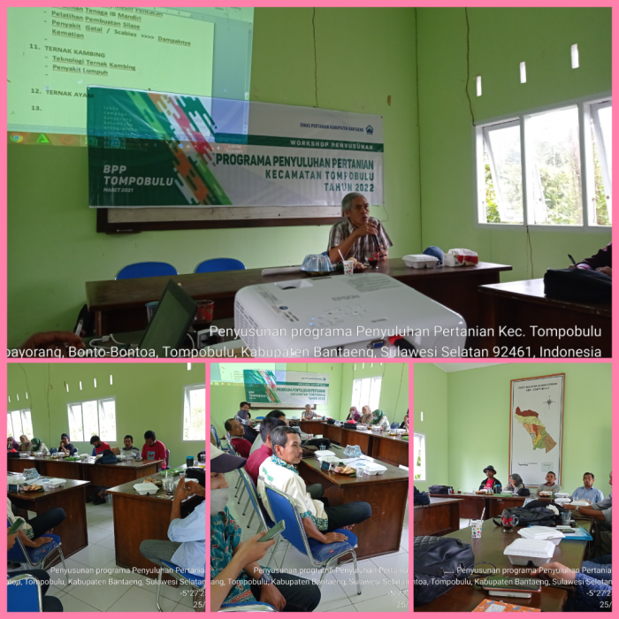 Workshop PENYUSUNAN PROGRAMA PENYULUHAN PERTANIAN KEC. TOMPOBULU TAHUN 2022