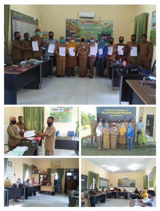 Pembagian  SK Penempatan Kerja  Bagi Penyuluh Pertanian  di UPT BPP   Kecamatan Siak Kecil Kabupaten Bengkalis