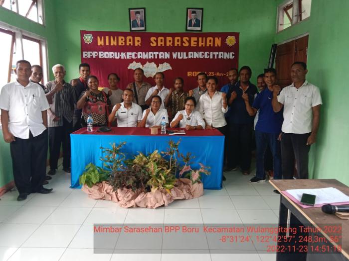 Mimbar Sarasehan Balai Penyuluhan Pertanian  (bpp) Boru  Kecamatan Wulanggitang