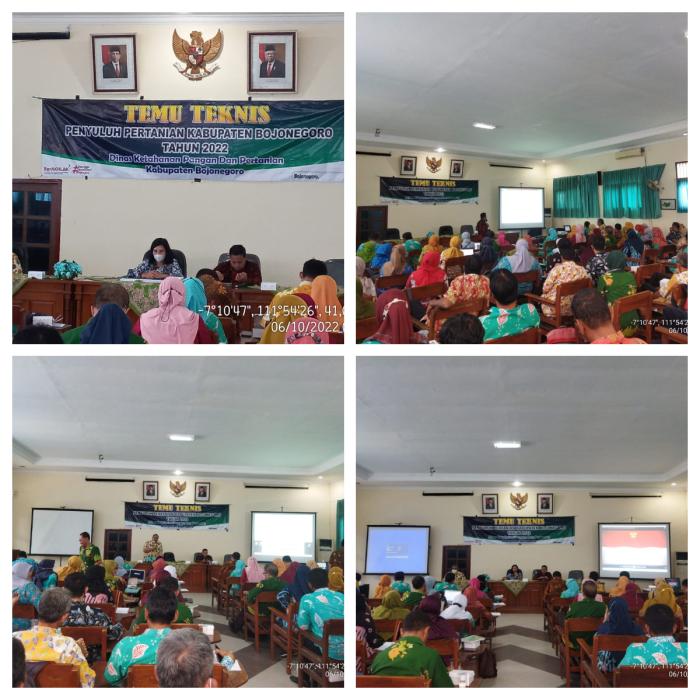 Peningkatan Kapasitas Penyuluh Pertanian ASN Kabupaten Bojonegoro Jawa Timur dengan  Kegiatan Temu Teknis & Bimbingan Teknis Tahun 2022
